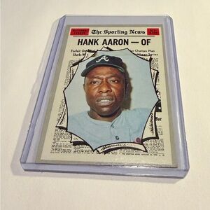 Hank Aaron 1970 Topps The Sporting News Baseball Card Vintage Collectible